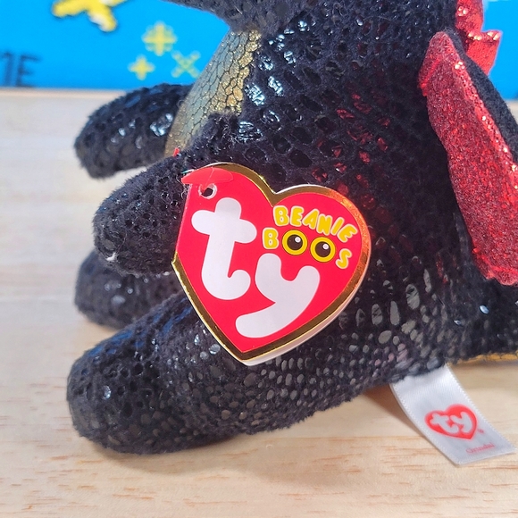 TY Beanie Boos Grindal the Dragon 6" UltraSoft Halloween Collectible Plush NWT - Picture 8 of 12